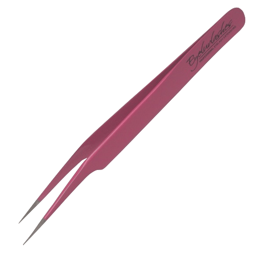 Pink F Type Eyelash Extension Tweezers