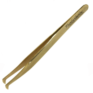 Gold Plated Rounded L Shape Volume Pick Up Tweezers